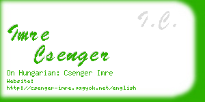 imre csenger business card